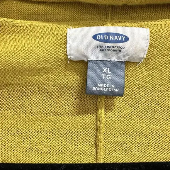 Old Navy Sz XL Mustard Striped Spaghetti Strap Dress And Cardigan Earthy Summer - Picture 6 of 9